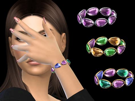 The Sims Resource Natalismixed Color Gems Bracelet