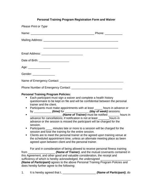 Training Waiver Form Fill Out And Sign Printable Pdf Template Signnow