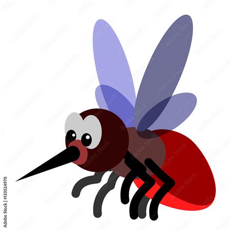 Animated Cartoon Mosquito Flying Stock Vector Adobe Stock
