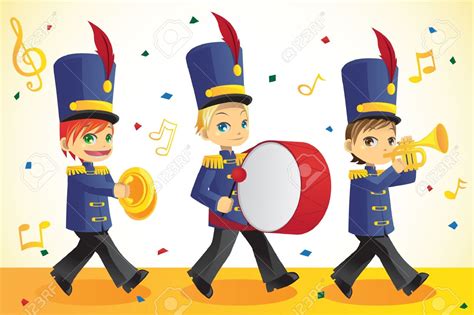 11764912 A Vector Illustration Of Kids In A Marching Band Stock Vector