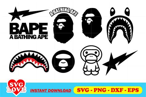 A Bathing Ape Logo Bape Logo Monkey Head SVG Cut File Mail Napmexico