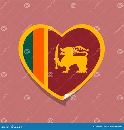 I Love Sri Lanka Flag Heart Stock Vector Illustration Of Symbol Love