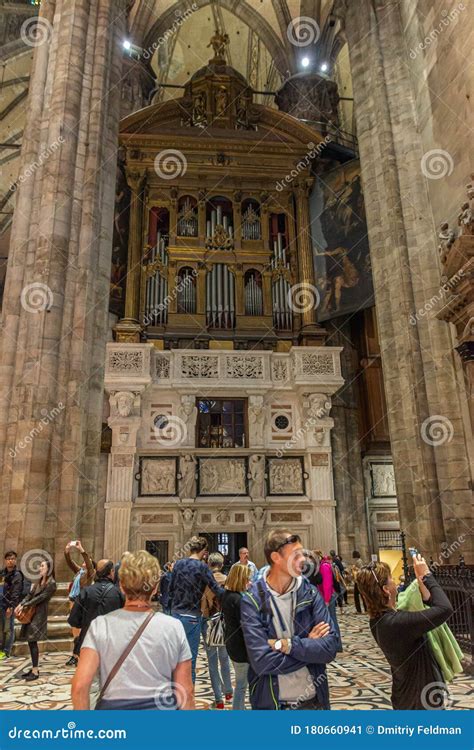 Organ At Duomo Of Milan Cathedral Editorial Image