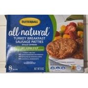 Butterball Turkey Breakfast Sausage Patties Calories Nutrition