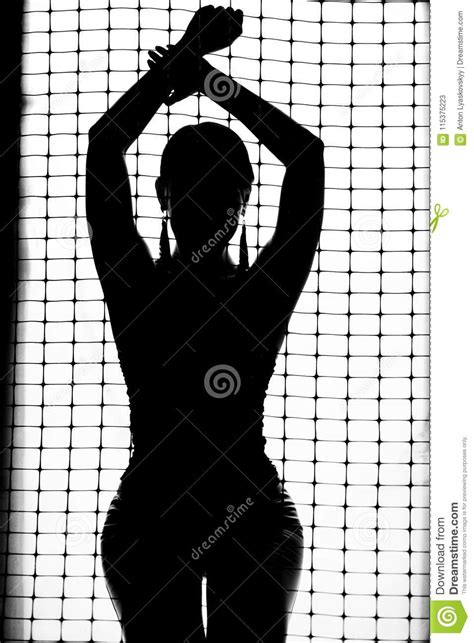 Black Silhouette Of A Girl On A White Background Stock Image Image Of