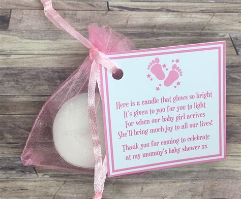 Baby Shower Scented Tealight Candle Favours With Personalised Etsy