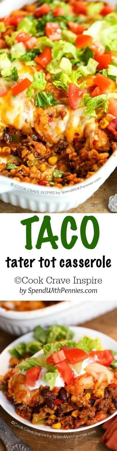 Pour the enchilada sauce on top of the casserole as evenly as you can. Taco Tater Tot Casserole | Recipe | Tater tots, Cas and We