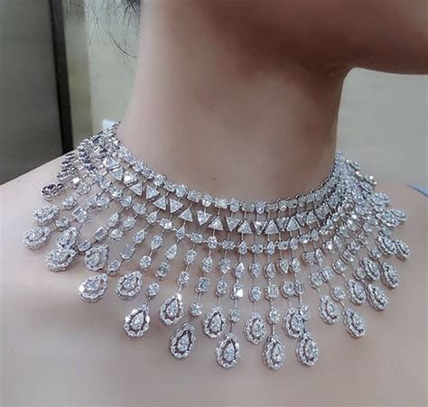 Pin By Manoj Kadel On Diamond Necklaces Colour Stone Perls Jewellery