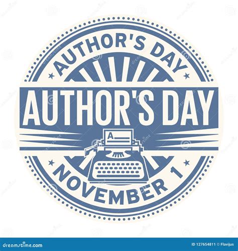 Authors Day November 1 Stock Vector Illustration Of Letter 127654811
