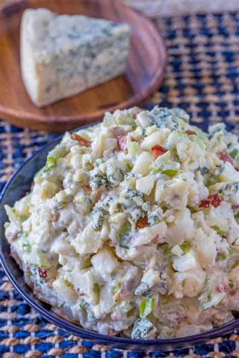 Loaded baked potato salad is a classic potato salad recipe with a spin! Bacon Blue Cheese Potato Salad - Dinner, then Dessert