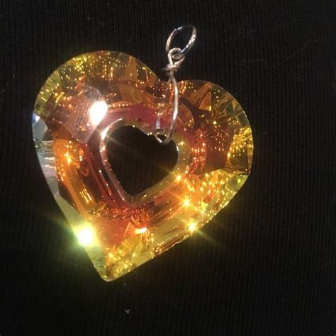 Rainbow Swarovski Crystal Heart Pendant Nwot Swarovski Crystal Hearts