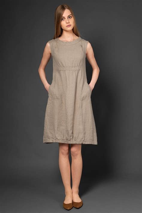 Special Offer Pure Linen Dress Taupe Dress For Summer Woman Dresses