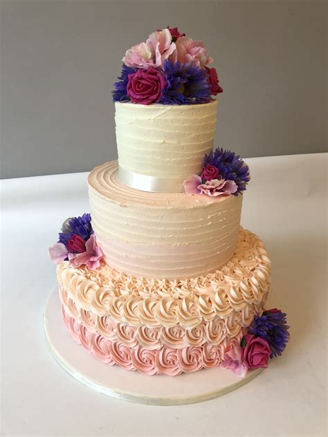 Ombré Buttercream Cake Fall Wedding Cakes Cream Wedding Cakes