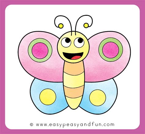 How To Draw A Butterfly For Kids Step By Step Tutorial Photos