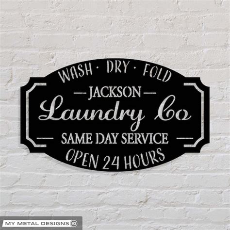 personalized laundry sign metal laundry sign personalized etsy