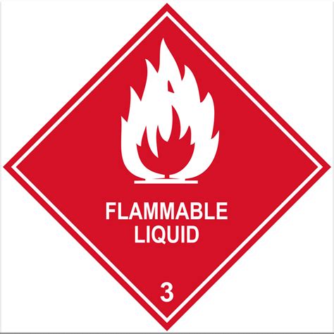 Flammable Liquid 3 Labels 10 Pack Permark Signs