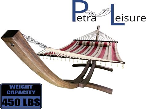 Petra Leisure 14 Ft Coffee Stain Wooden Arc Hammock Stand Deluxe