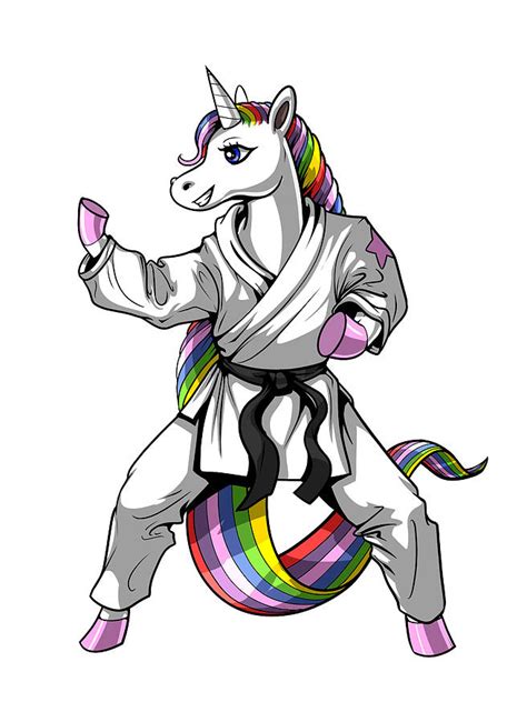 Unicorn Karate Digital Art By Nikolay Todorov Pixels