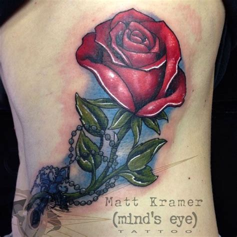 Rose Side Tattoo By Matt Kramer At Minds Eye Tattoo 2 In Allentown Pa