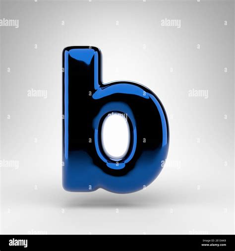 Letter B Lowercase On White Background Blue Chrome 3d Rendered Font