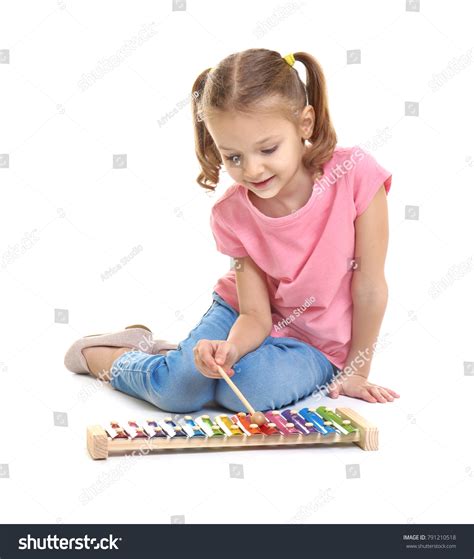 Cute Little Girl Playing Xylophone On Stock Photo 791210518 Shutterstock
