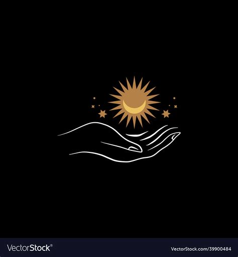 Magical Witch Hand Hands Holding Crescent Moon Vector Image