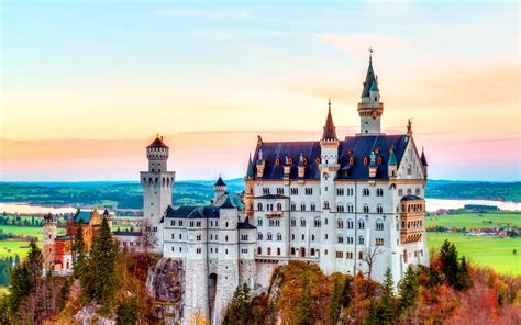 Hdr Castle Landscape Building Neuschwanstein Castle