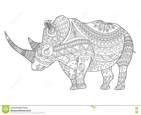 Sin embargo el rinoceronte me pareció un poco cansino. Libro De Colorear Del Rinoceronte Para El Vector De Los ...