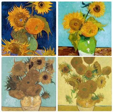 Van Goghs Series Of 4 Sunflower Paintings 1888 Macebergmann