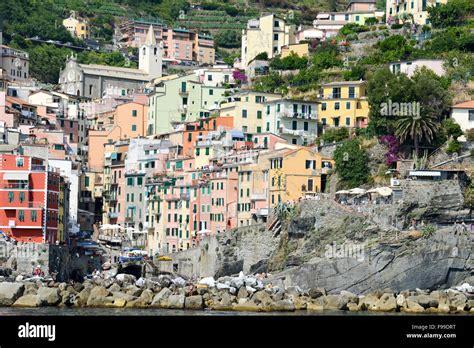 Fisherman Village Riomaggiore Is One Of Five Famous Colorful Villages