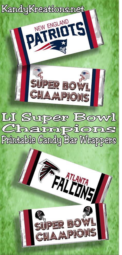 Whether for a party favor, wedding favor, unique gifts or halloween, printable candy wrappers can add a personal touch to a. Super Bowl Printable Candy Bar Wrappers | DIY Party Mom