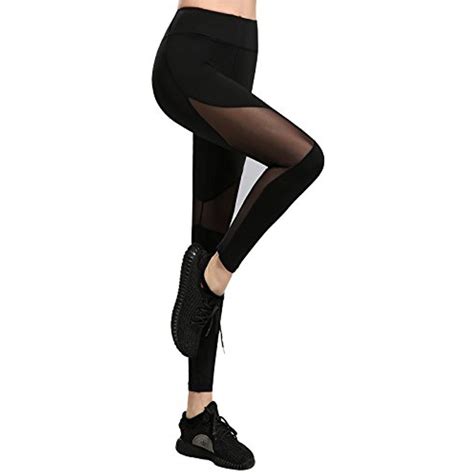 Fastorm Push Up Pants Yoga Fitness Leggings Mesh Stretchy Active Tights