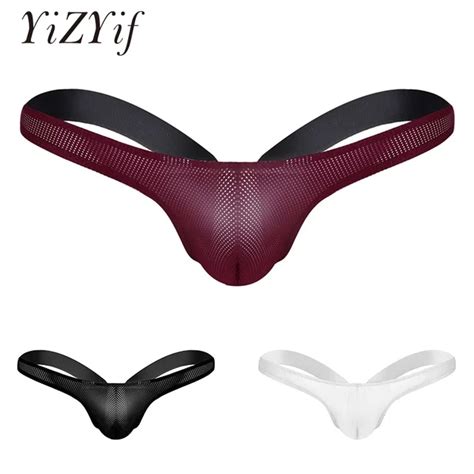 Yizyif Sexy Mens Panties Open Back Underwear Gay Men Mesh Jockstrap