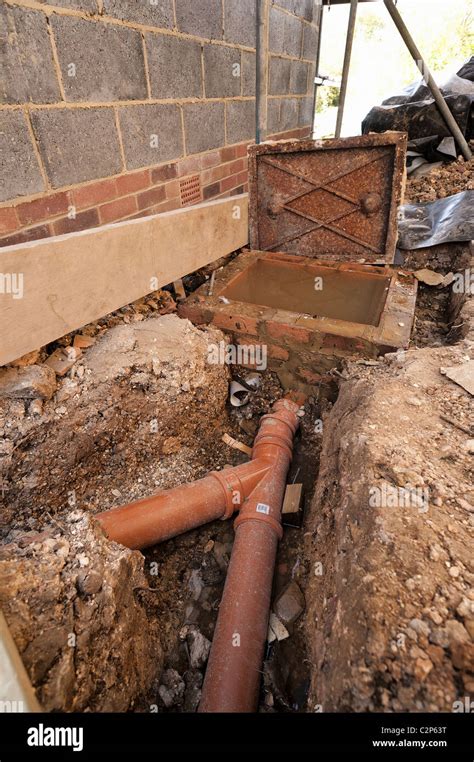 Self Build Diy Soil Pipes Laid To A New Covered Sewer Manhole