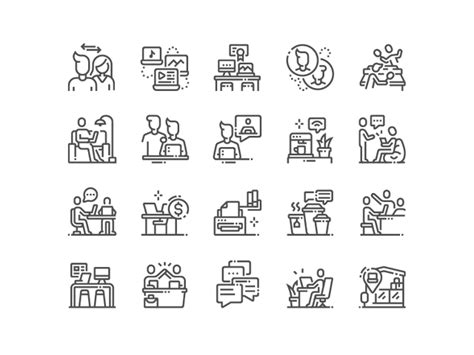 Coworking Icons By Koloicons On Dribbble