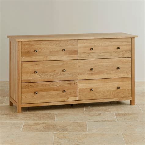 Cairo Natural Solid Oak 6 Drawer Chest Bedroom Furniture