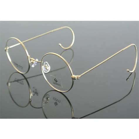 46mm Vintage Round Antique Wire Rim Metal Eyeglass Frames Full Rim