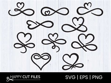 Infinity Love Heart Svg Bundle Graphic By Happycutfiles · Creative Fabrica