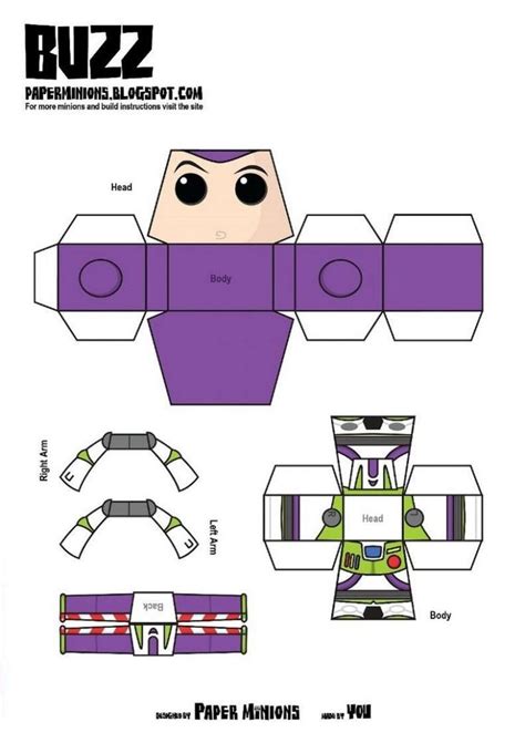 Buzz Lightyear Papercraft Woody And Buzz De Paper Minions Minion Toys