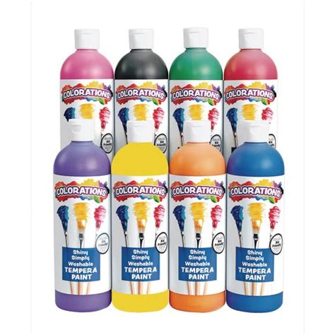 Colorations Simply Shiny Washable Tempera 16 Oz Set Of All 8