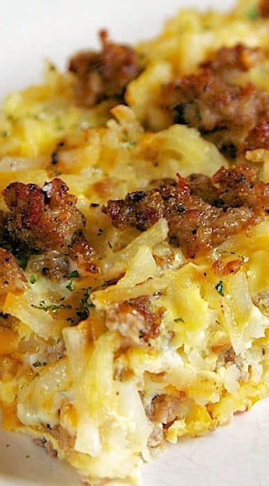 Sausage Hash Brown Breakfast Casserole Plain Chicken