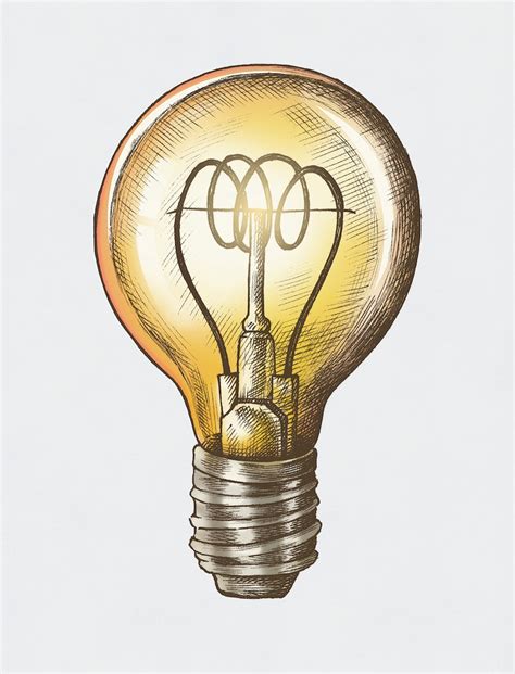 Vintage Light Bulb Drawing
