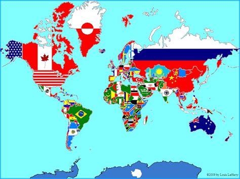 Flag Map Of The World Large World Map