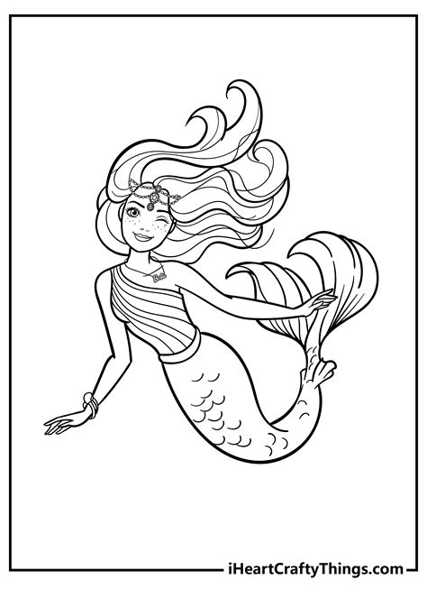 Beautiful Mermaid Barbie Coloring Pages Youloveit Com Printable