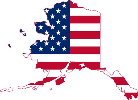 Flag Map Of Alaska United States Clipart Large Size Png Image Pikpng