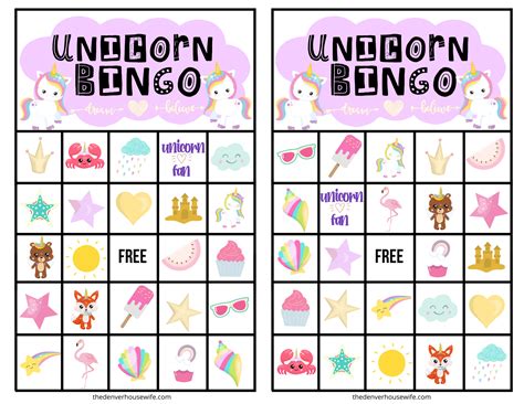 Free Printable Unicorn Bingo Free Printable Bingo Cards Unicorn