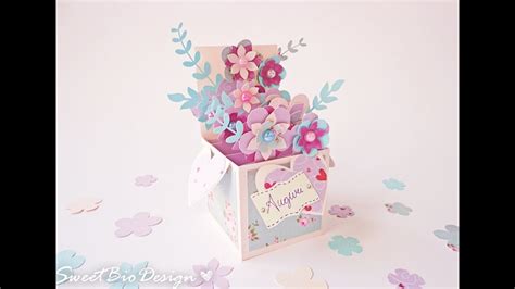 Cut out three pop up flowers and three of flower petal pieces per flower. Scatola fiori Pop-up - card pop up 3d flowers - YouTube