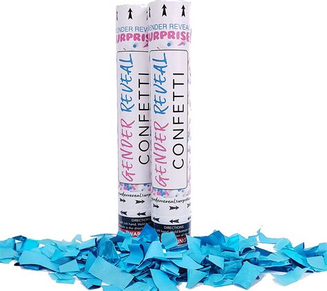 Gender Reveal Confetti Cannon Poppers 2 Pack Blue Gender Reveal