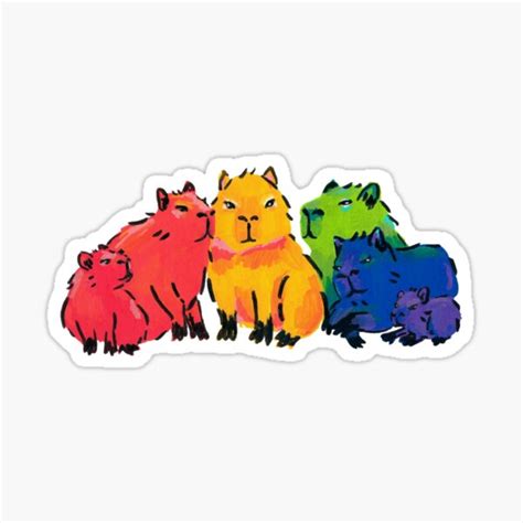 Capy Pride Sticker For Sale By Studioemrose Redbubble