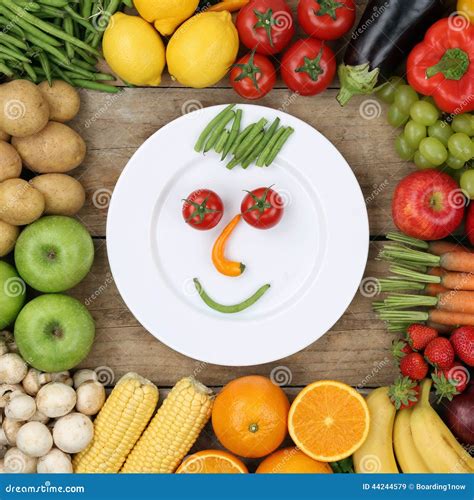 Healthy Vegan Eating Smiling Face From Vegetables Stock Photo Image